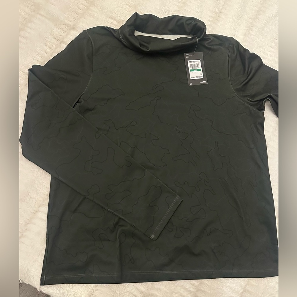Under Armour Sweat Shirt Women’s Size L Green Funnel Neck Camo Long Sleeve NWT